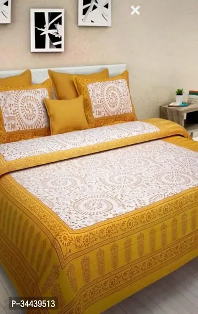 Classic Jaipuri Cotton Printed Double Bedsheet With 2 Pillow Covers