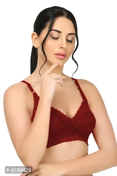 Stylish Net Solid Bras For Women Pack of 3-thumb3