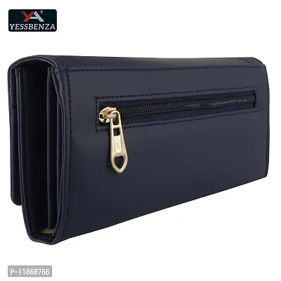 YESSBENZA Women's Elite Attractive Women Handbags Wallet Purse Clutch 6 Cards Slot YTFC-3703 Blue-thumb2