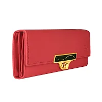 RAAQ Women's Clutches Wallet Handpurses Handbags Red&Beige-thumb2