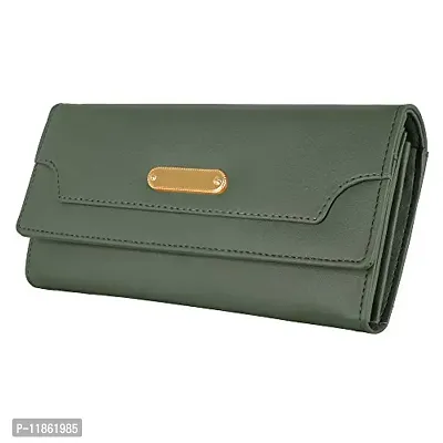 Women Wallets Simple Zipper Purses Long Section Clutch Wallet Purse Soft PU  Leather-Dark Green - Walmart.com
