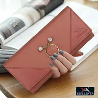 YESSBENZA Women's and Girls Synthetics Faux Leather New Premium Styles Latest Women Clutches Wallets Purses Handbags (Peach)-thumb1
