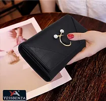 YESSBENZA Women's and Girls Synthetics Faux Leather New Premium Styles Latest Clutches Wallets Purses Handbags (Black)-thumb4