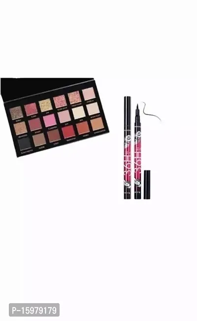 Stylish Fancy The Flawless Combo Of Eyeshadow Palette (18 Colour) With Eyeliner Pencil (Pack Of 2)
