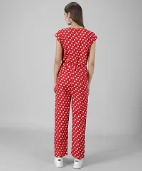 Stylish Red Crepe Printed Jumpsuit For Women-thumb3