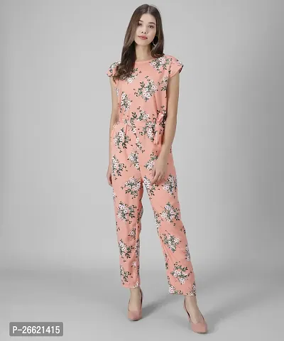 Stylish Multicoloured Crepe Printed Jumpsuit For Women