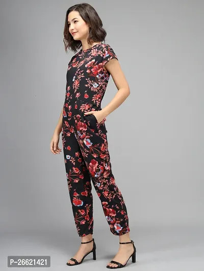 Stylish Multicoloured Crepe Printed Jumpsuit For Women-thumb2