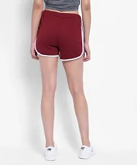 Elizy Women Maroon Hosery Short-thumb2