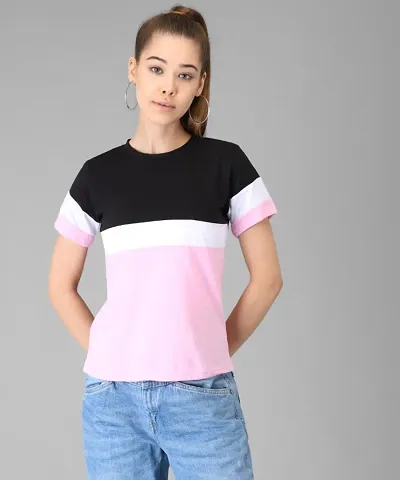 Vivient Women Colour Block T-shirt