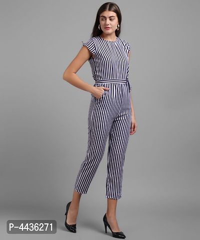 Multicoloured Crepe Solid Jumpsuits For Women-thumb2