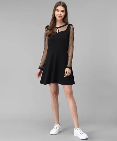 Elizy Women Plain Short Hosery Dress