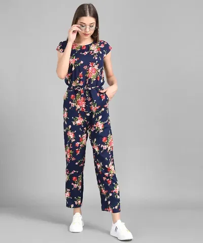 Classy Front Knot Printed Jumpsuits For Women