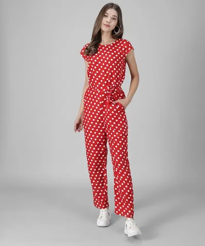 Trendy Printed Crepe Jumpsuits for Women