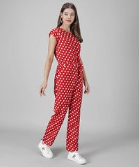 Women Red White Polka Dot Jumpsuits-thumb1