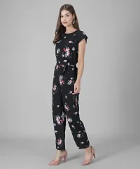 Vivient women Black Base floral printed jumpsuits-thumb1