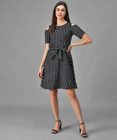 Women Base Polka Dot Cutout Sleeves Short dress