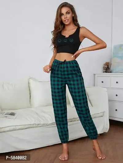 Women Cotton Checked Lower