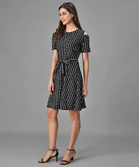 Stylish Crepe Black Printed Dress For Women-thumb1