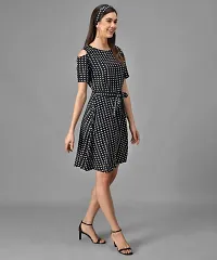 Stylish Crepe Black Printed Dress For Women-thumb2