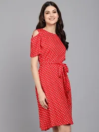 Trendy Polka Dot Crepe Dress for Women-thumb1