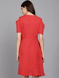 Trendy Polka Dot Crepe Dress for Women-thumb2