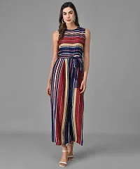 Trendy Women Multicolour Striped Fit and Flare Jumpsuit-thumb1