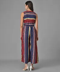 Trendy Women Multicolour Striped Fit and Flare Jumpsuit-thumb2