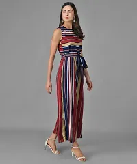 Trendy Women Multicolour Striped Fit and Flare Jumpsuit-thumb4