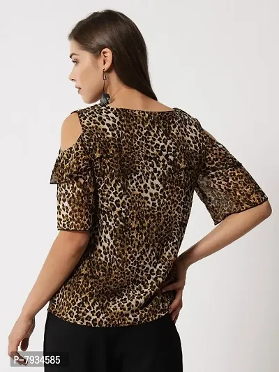 Women Tiger printed Cold Shoulder Top-thumb4