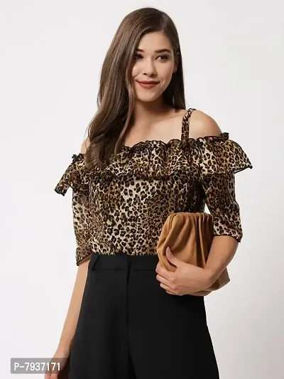 Trendy Georgette Shoulder Strap Top For Women-thumb0