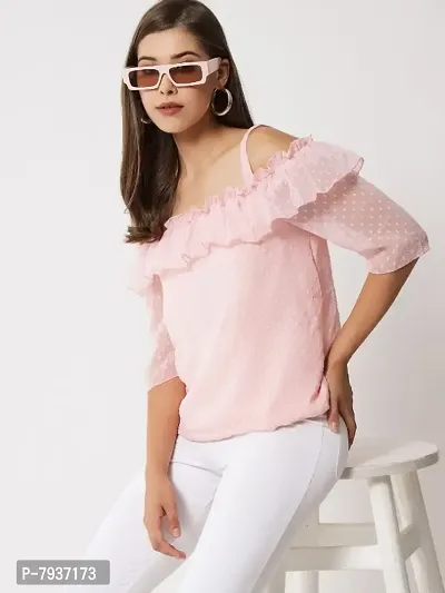 Trendy Georgette Shoulder Strap Top For Women