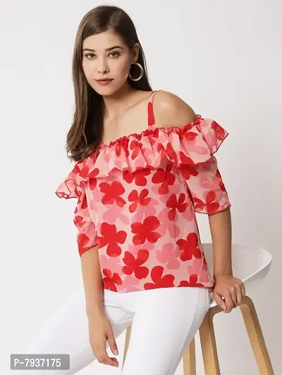 Trendy Georgette Shoulder Strap Top For Women-thumb0