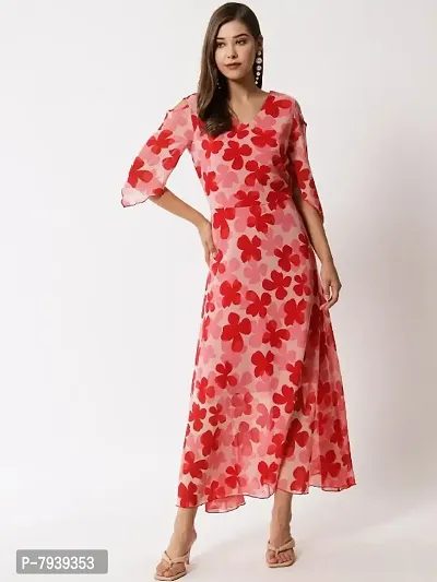 Trendy Georgette Printed Maxi Length Dress For Women-thumb2
