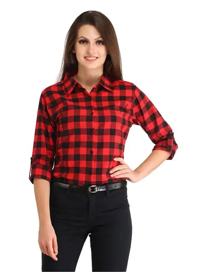 Elizy Women and Checked Shirt