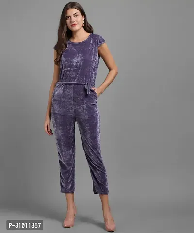 Stylish Velvet Jumpsuit for Women-thumb0