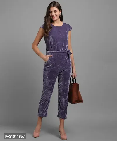 Stylish Velvet Jumpsuit for Women-thumb2