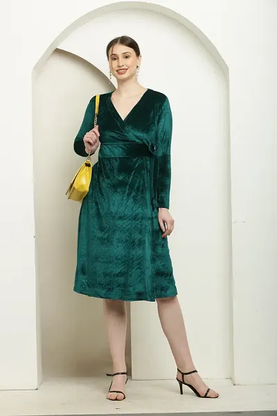 Stylish Velvet Dress/Wrap Dress  for Women