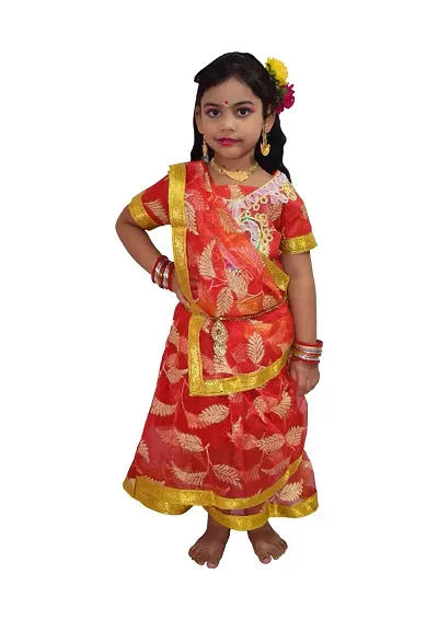 Baby saree Wala Lehenga(Red)