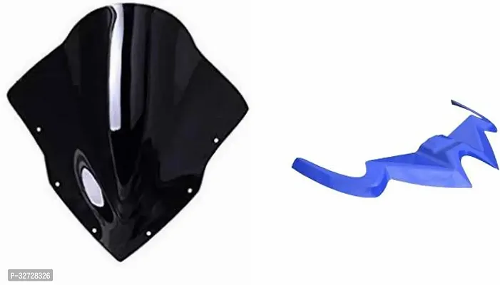 DB visor for pulsar rs200 visor black + rs 200 winglet blue Bike Headlight Visor