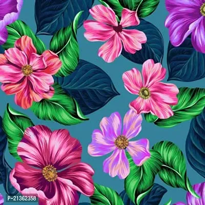 TailoringIndia Colorful Flower Print On Fabric Material | Poly Mull Blend | 30 Meter | Multi | TI-1454-Poly Mull Blend_30 Meter-thumb0