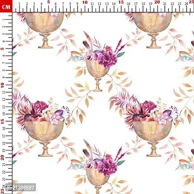 TailoringIndia Individual Flower Print On Fabric Material | Premium Orgenza | 1 Meter | Multi | TI_92-Premium Orgenza_2 Meter-thumb2