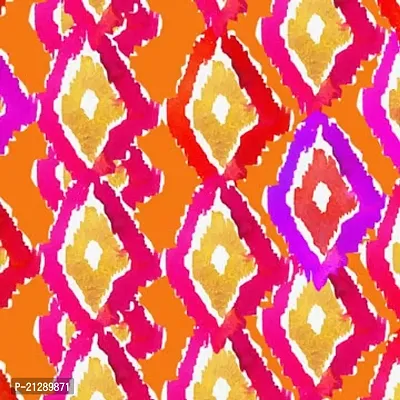TailoringIndia Wallpaper Ikat Print On Fabric Material | Matty Poly Blend | Multi | 1 Meter | TI-846-Matty Poly Blend_1 Meter-thumb0