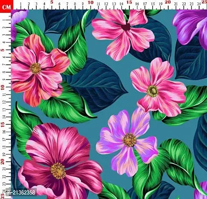 TailoringIndia Colorful Flower Print On Fabric Material | Poly Mull Blend | 30 Meter | Multi | TI-1454-Poly Mull Blend_30 Meter-thumb2