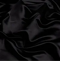 TailoringIndia Multi Purpose Solid Black Heavy Dull Satin Combination Fabric, 2 Meter (Set of 1)-thumb2