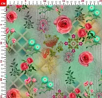 TailoringIndia Home Furnishing Rose Flower Print On Fabric Material | Georgette | 2.5 Meter | Multi | TI-1391-Georgette_2.5 Meter-thumb1