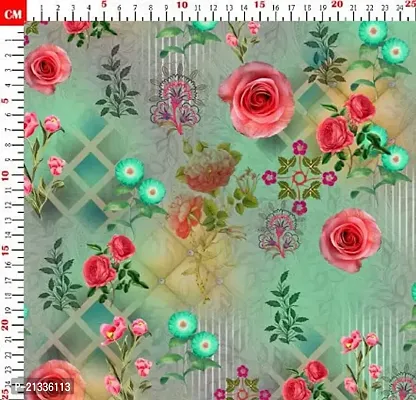 TailoringIndia Home Furnishing Rose Flower Print On Fabric Material | Georgette | 2.5 Meter | Multi | TI-1391-Georgette_2.5 Meter-thumb2