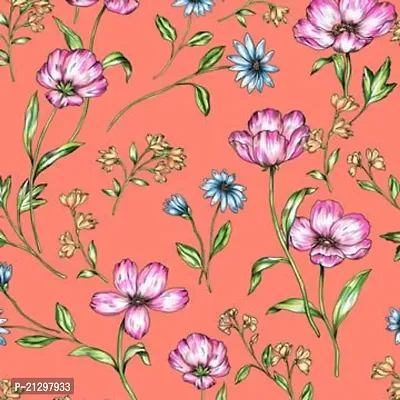 TailoringIndia Flower Print On Fabric Material | Chanderi Blend | Multi | 1 Meter | TI-1476-Chanderi Blend_1 Meter-thumb0