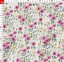 TailoringIndia Watercolor Flower Print On Fabric Material | Poly Mull Blend | 30 Meter | Multi | TI-1353-Poly Mull Blend_30 Meter-thumb1