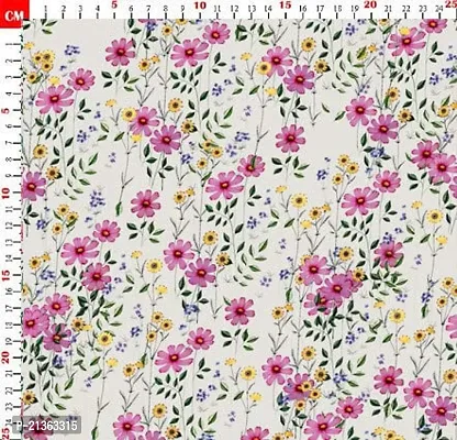 TailoringIndia Watercolor Flower Print On Fabric Material | Poly Mull Blend | 30 Meter | Multi | TI-1353-Poly Mull Blend_30 Meter-thumb2