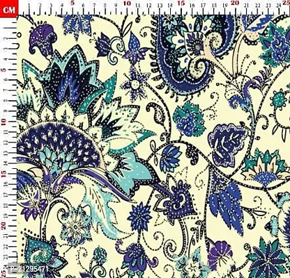 TailoringIndia Floral Kalamkari Print On Fabric Material | Creap Silk Blend | Multi | 1 Meter | TI-861-Creap Silk Blend_1 Meter-thumb2